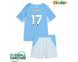Manchester City Enzo Fernandez #17 Replik Heimtrikot Kinder 2026-27 Kurzarm (+ Kurze Hosen)